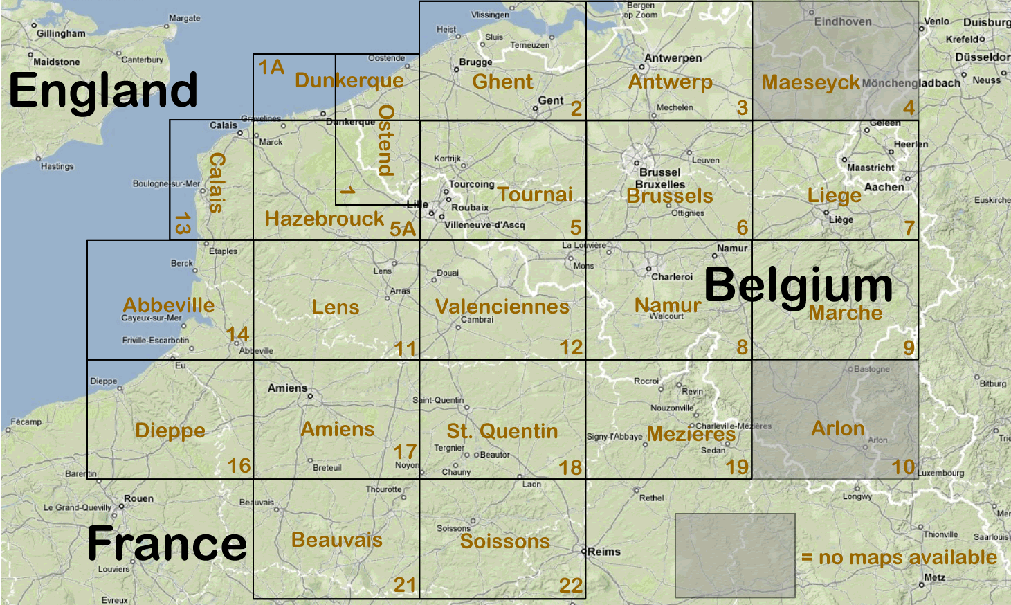 index for 1:100,000 scale maps