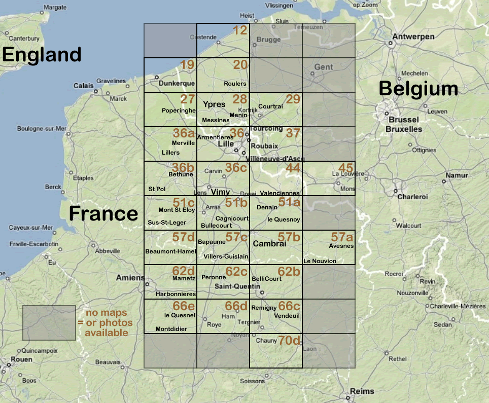 index for WWI maps and air photos