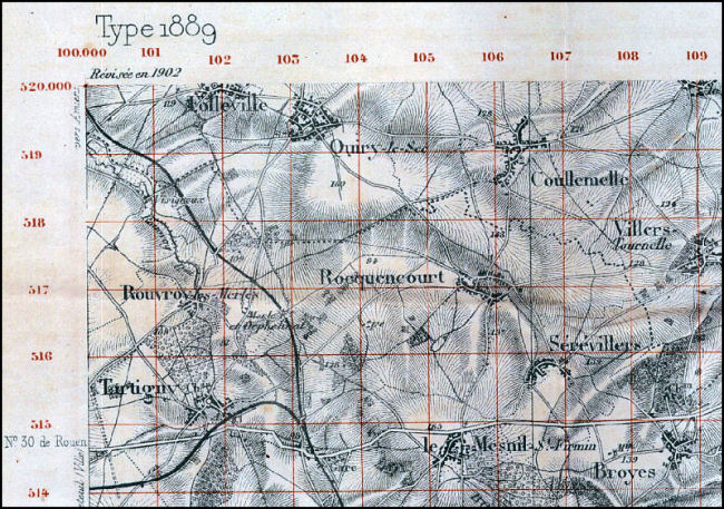 example of an 1889 map with hachures