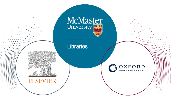 McMaster University Libraries, Elsevier and Oxford University Press graphic