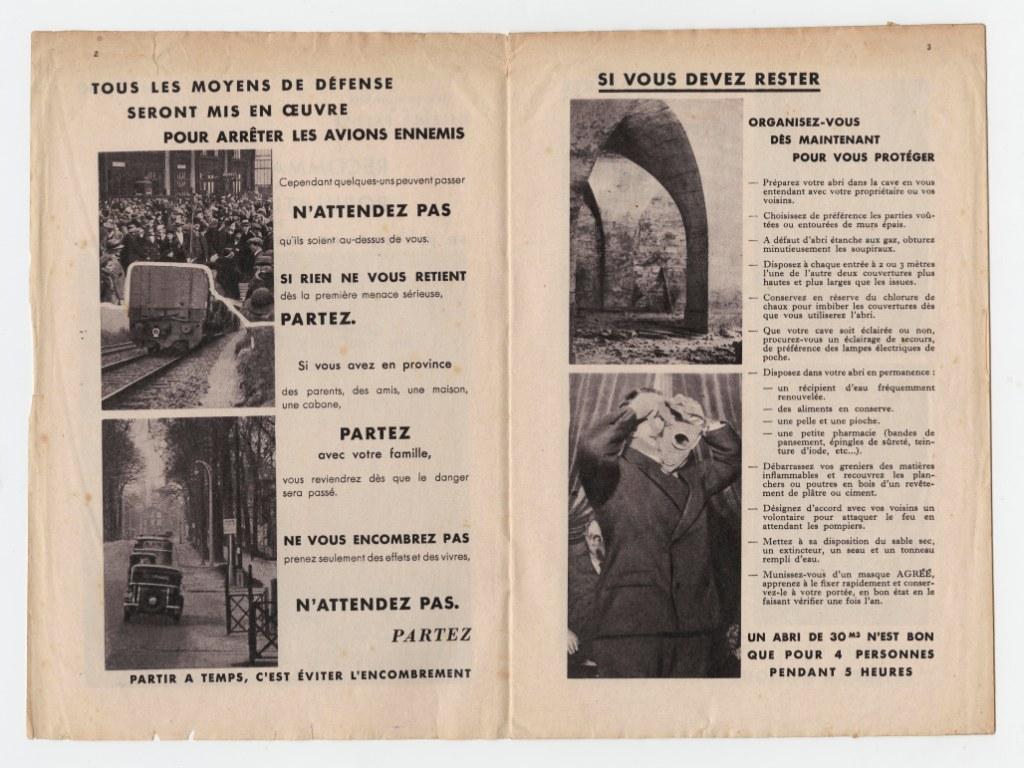 Recommendations to the Civilians on how to Protect Themselves in Case of Air Raid, circa 1939 (WWII Underground Resistance Collection FR0428)