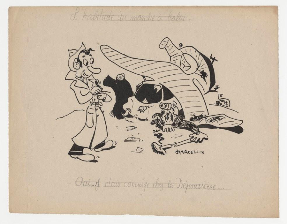 Jean Marcellin, liberation cartoons, 1944 (WWII Underground Resistance Collection FR00419)