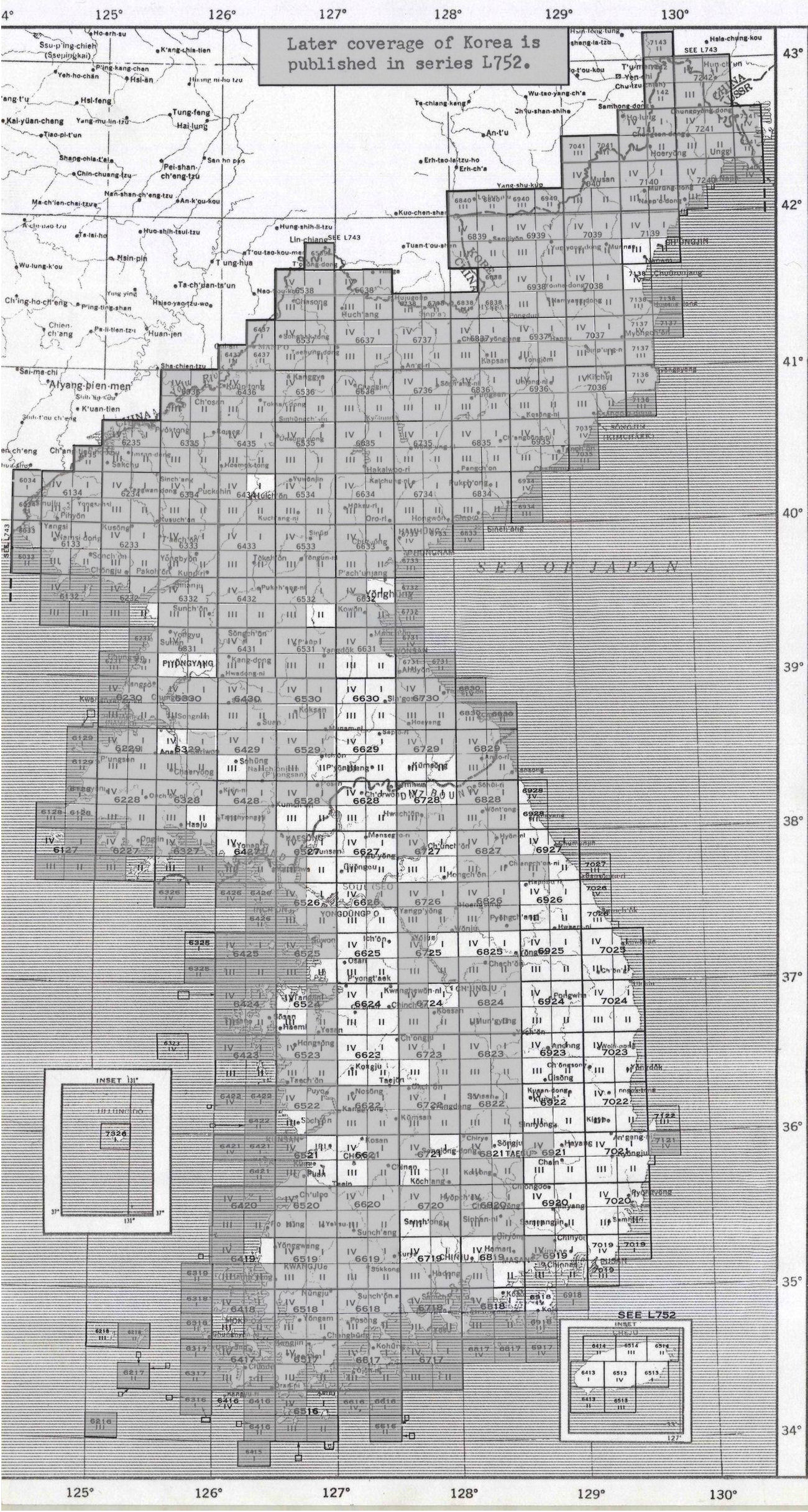 index to Korean War topographic maps