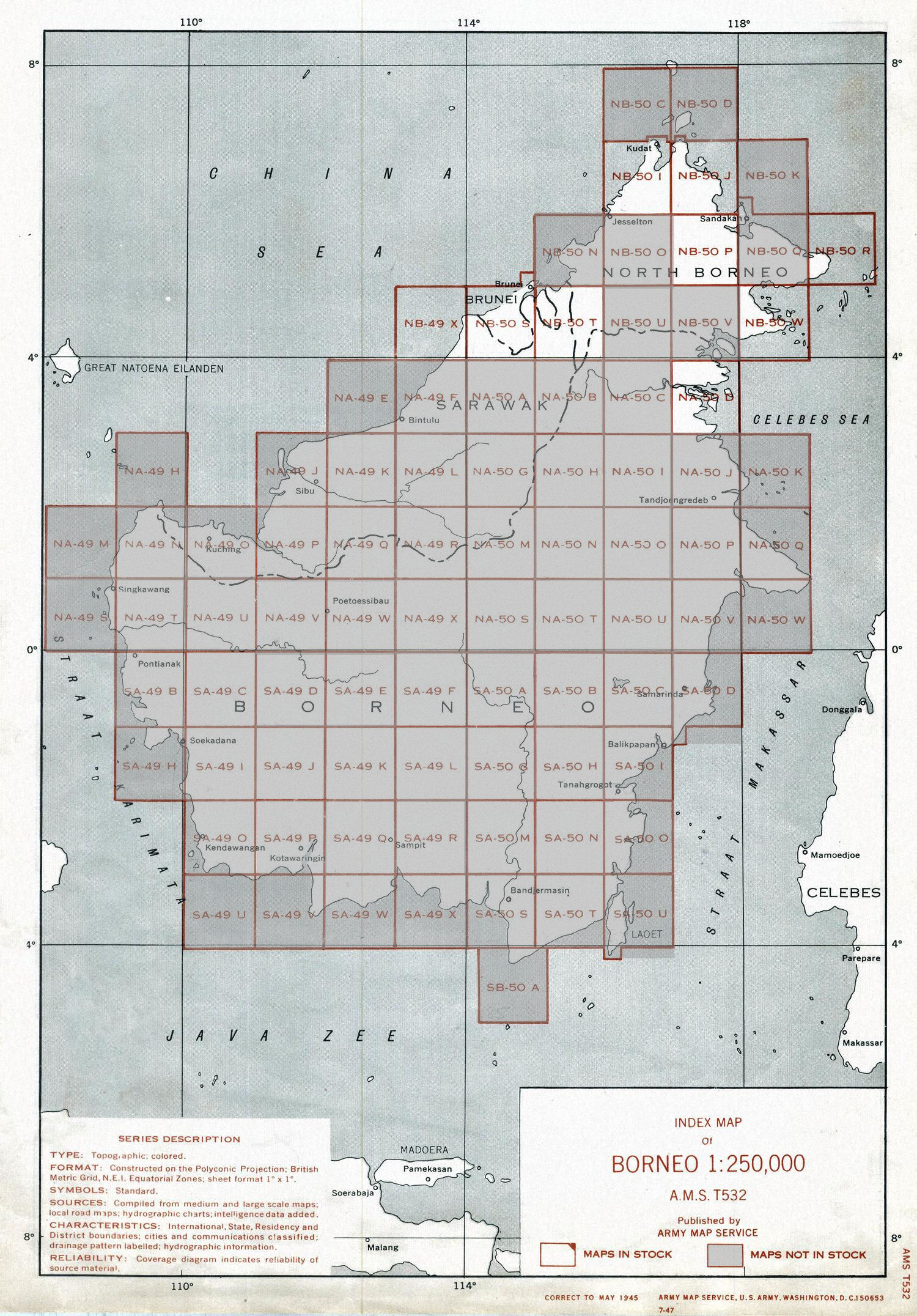 index to 1:250k topo maps of Borneo