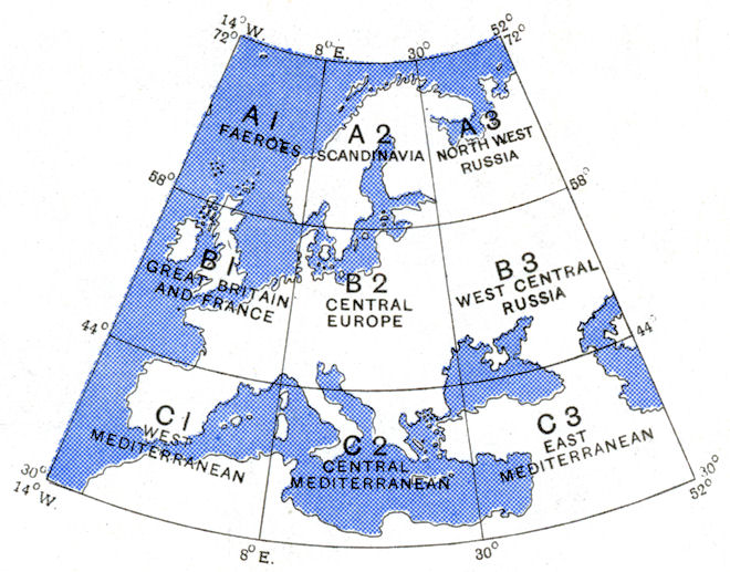 index to 1:2 mil scale topographic maps of Europe