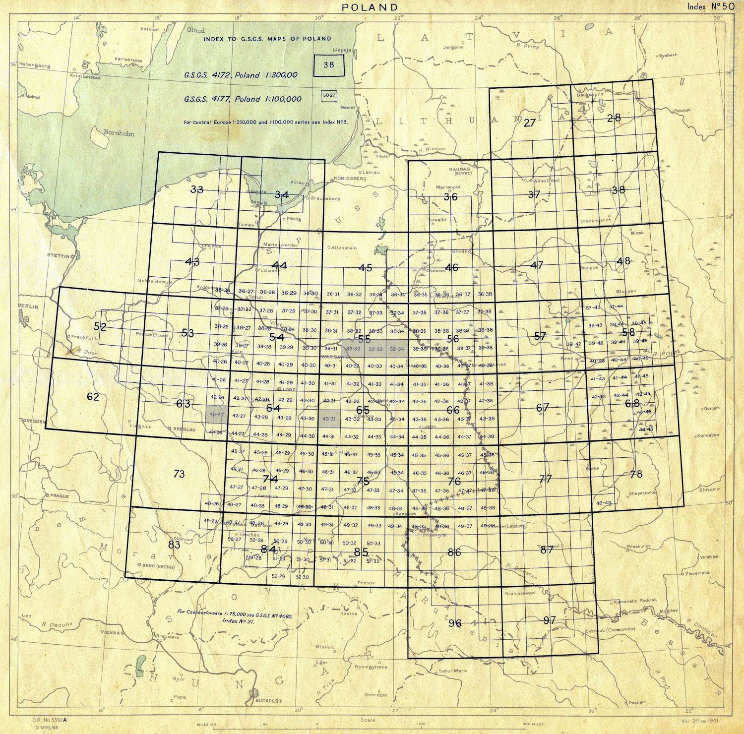 index to maps of Poland