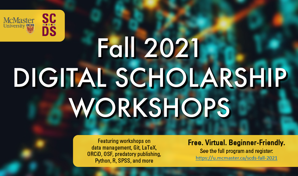 Graphic for Fall 2021 workshops at Sherman Centre