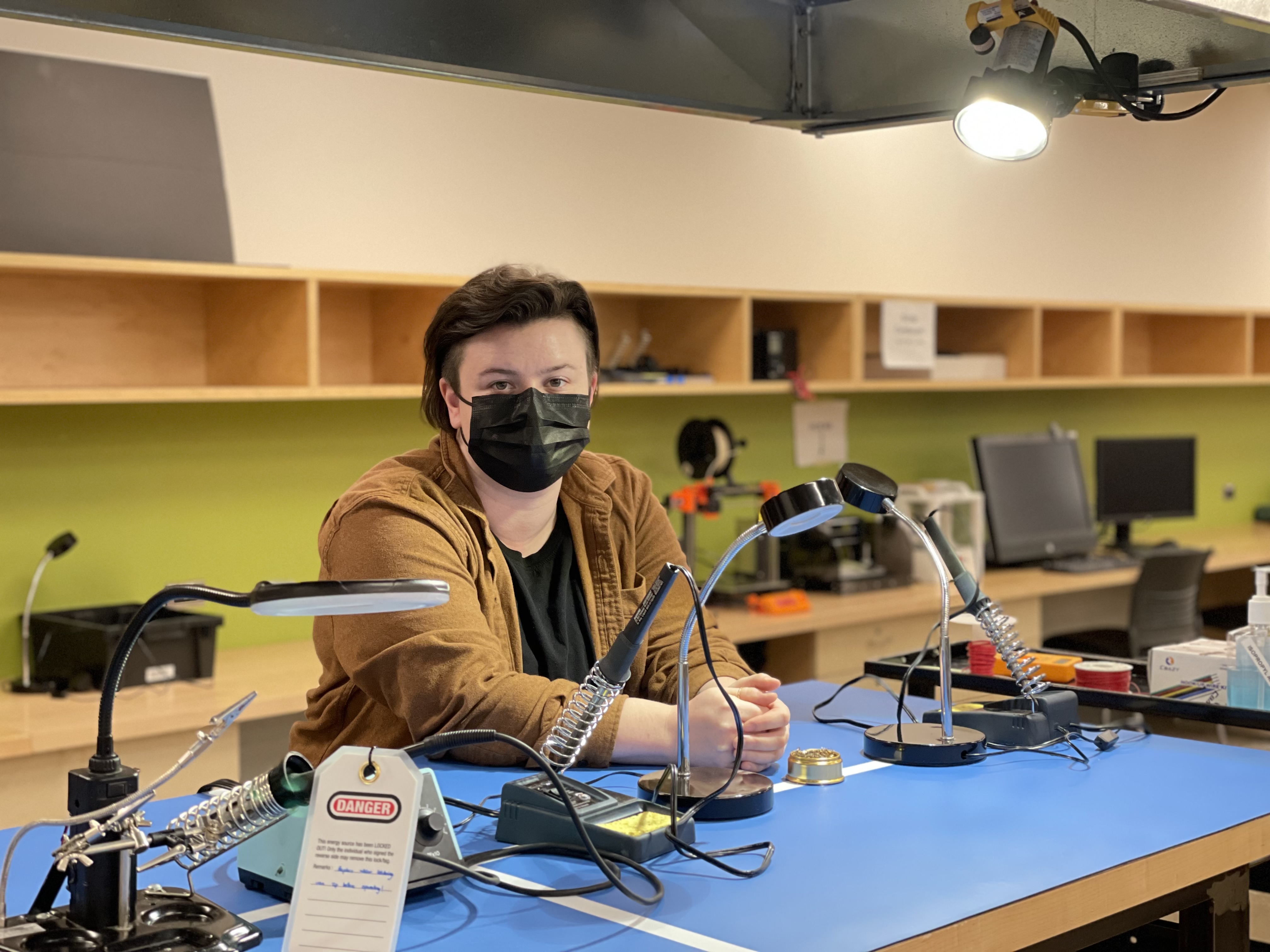 Brittany Sostar in Thode Makerspace can be seen.