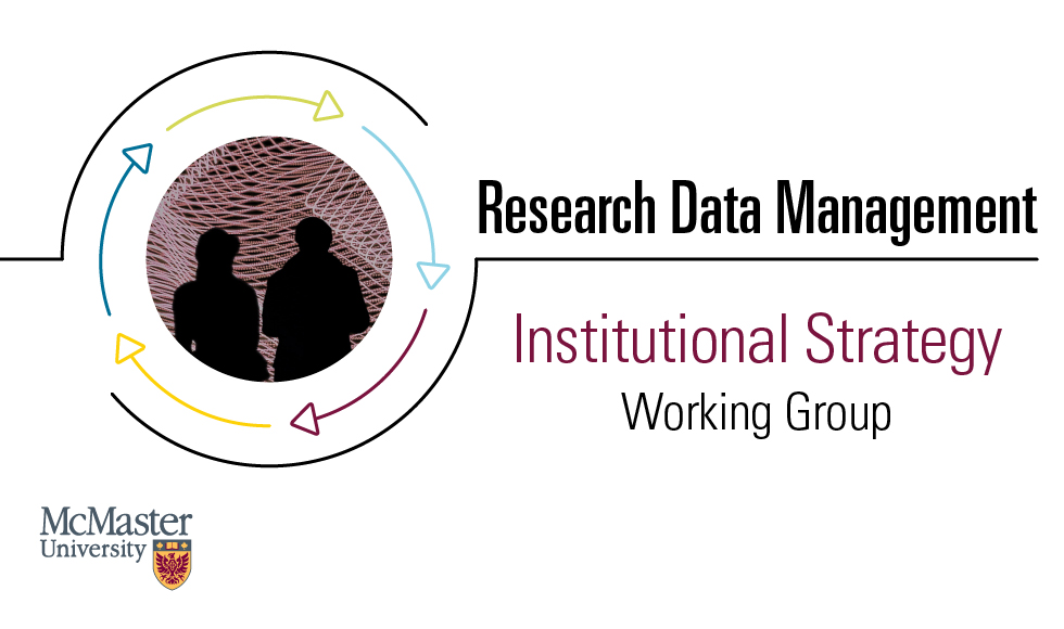 Text reads: Research Data Management Institutional Strategy Working Group. McMaster University logo can also be seen. 