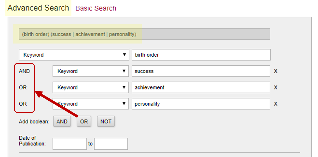 boolean search and