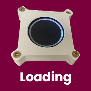 ClickShare puck with white circle partially filled.