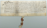 Rectangular handwritten document with seals at bottom