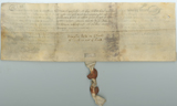 Rectangular handwritten document with seals