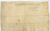 Verso of handwritten vellum document