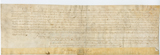 Long rectangular handwritten vellum document