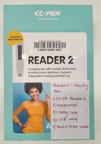 A close-up of C-Pen Reader 2 box