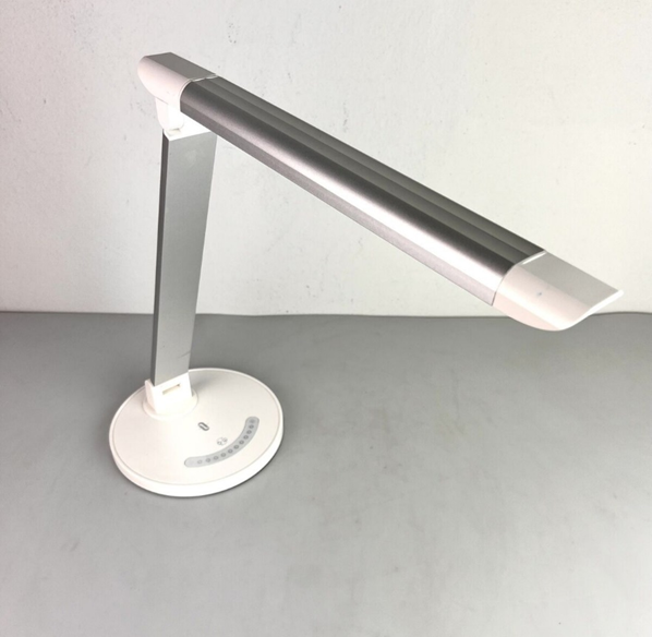 A white and silver LED desk lamp
