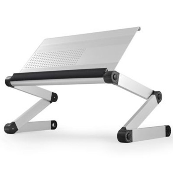 A silver and black Uncaged Ergonomics Table