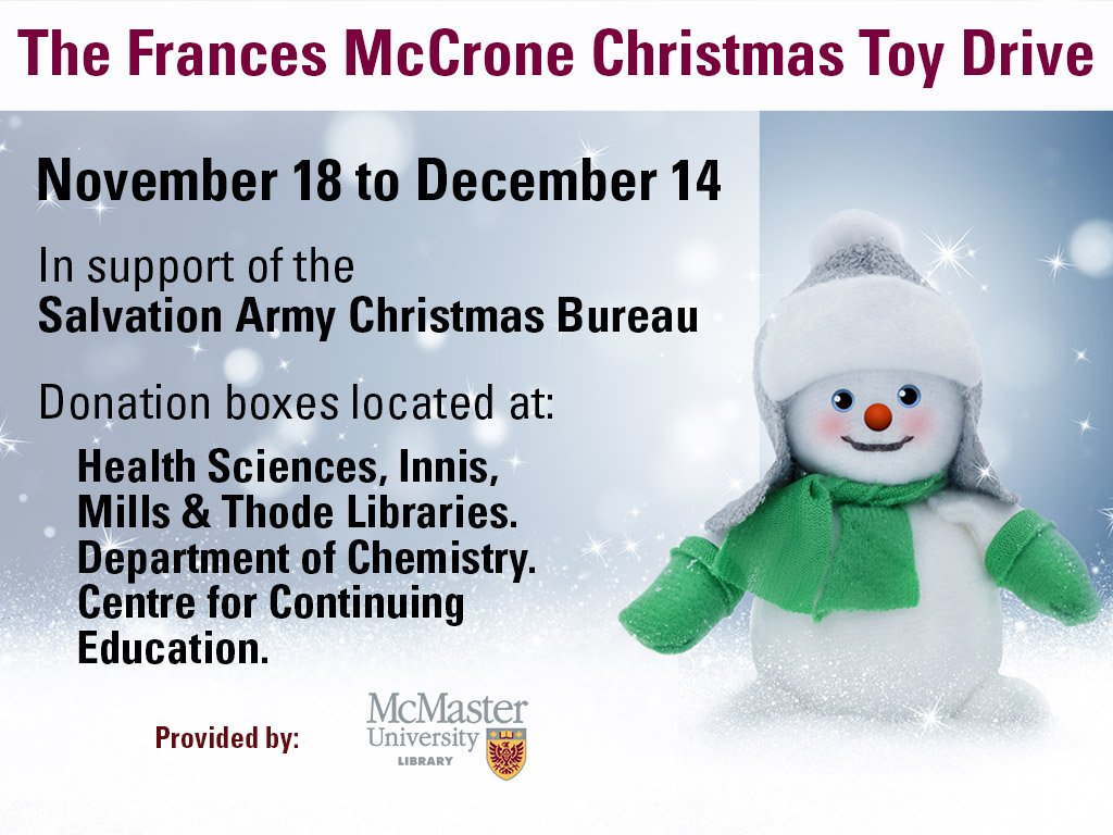 Library toy food drive poster