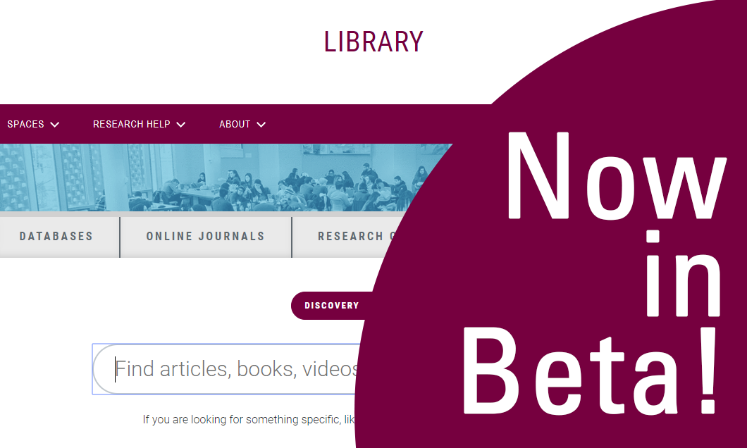 Website image with text Now in Beta