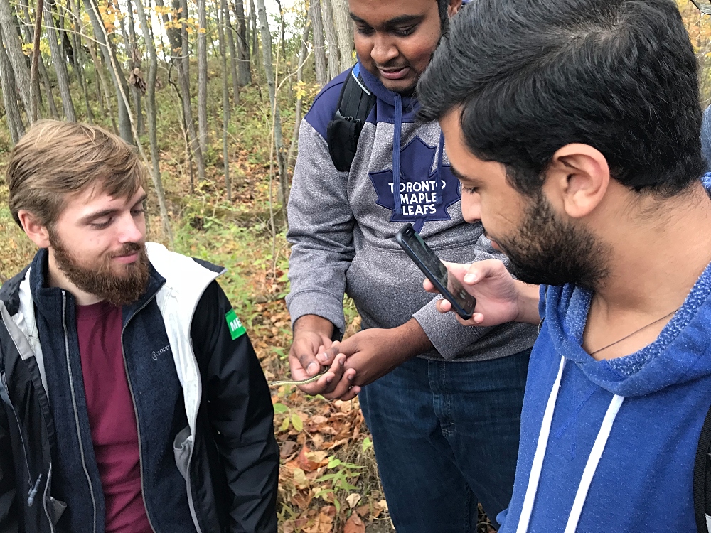 Students hiked through Cootes Paradise to learn about how the land holds stories. Students hiked through Cootes Paradise to learn about how the land holds stories.